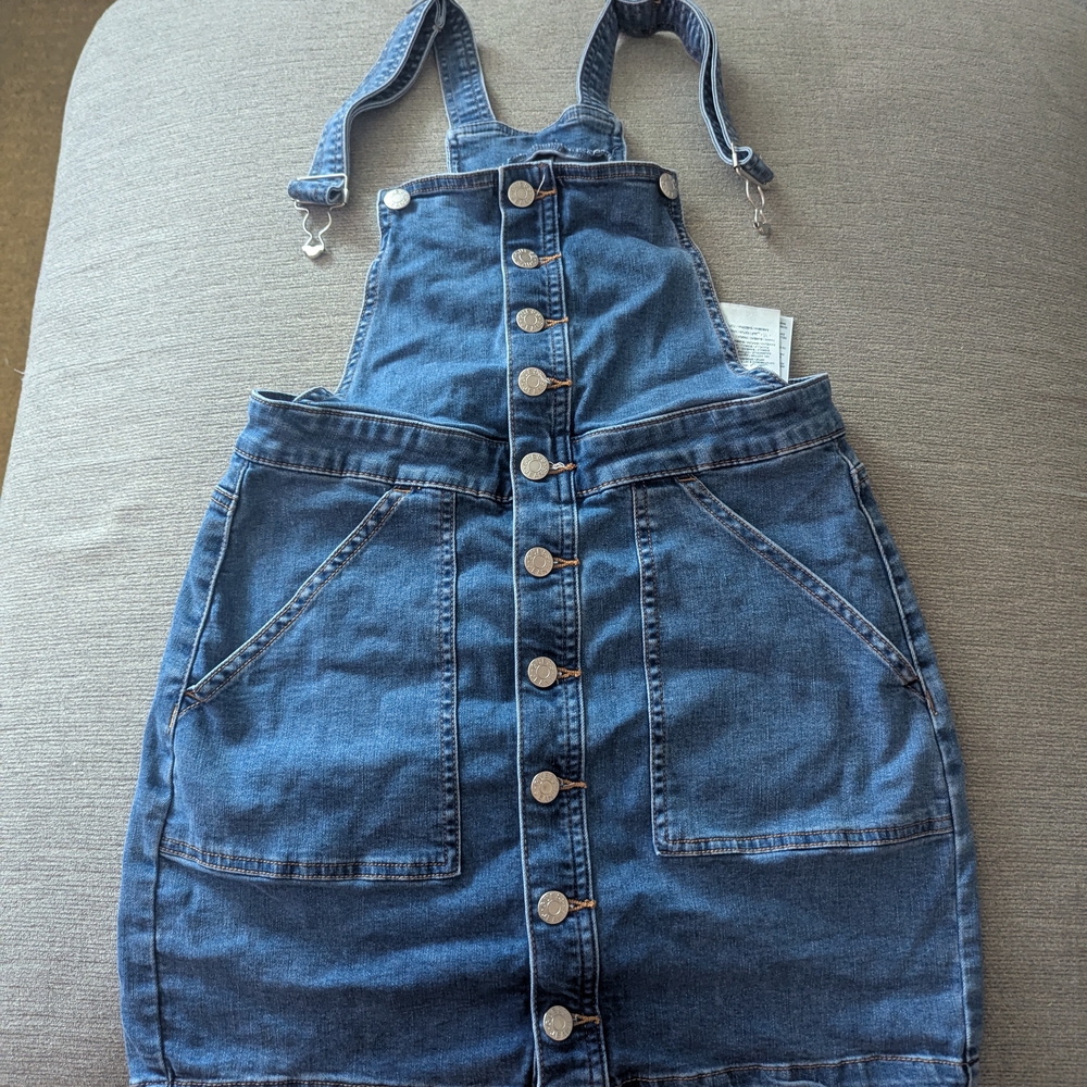 Guess Blue Denim Overall Dress